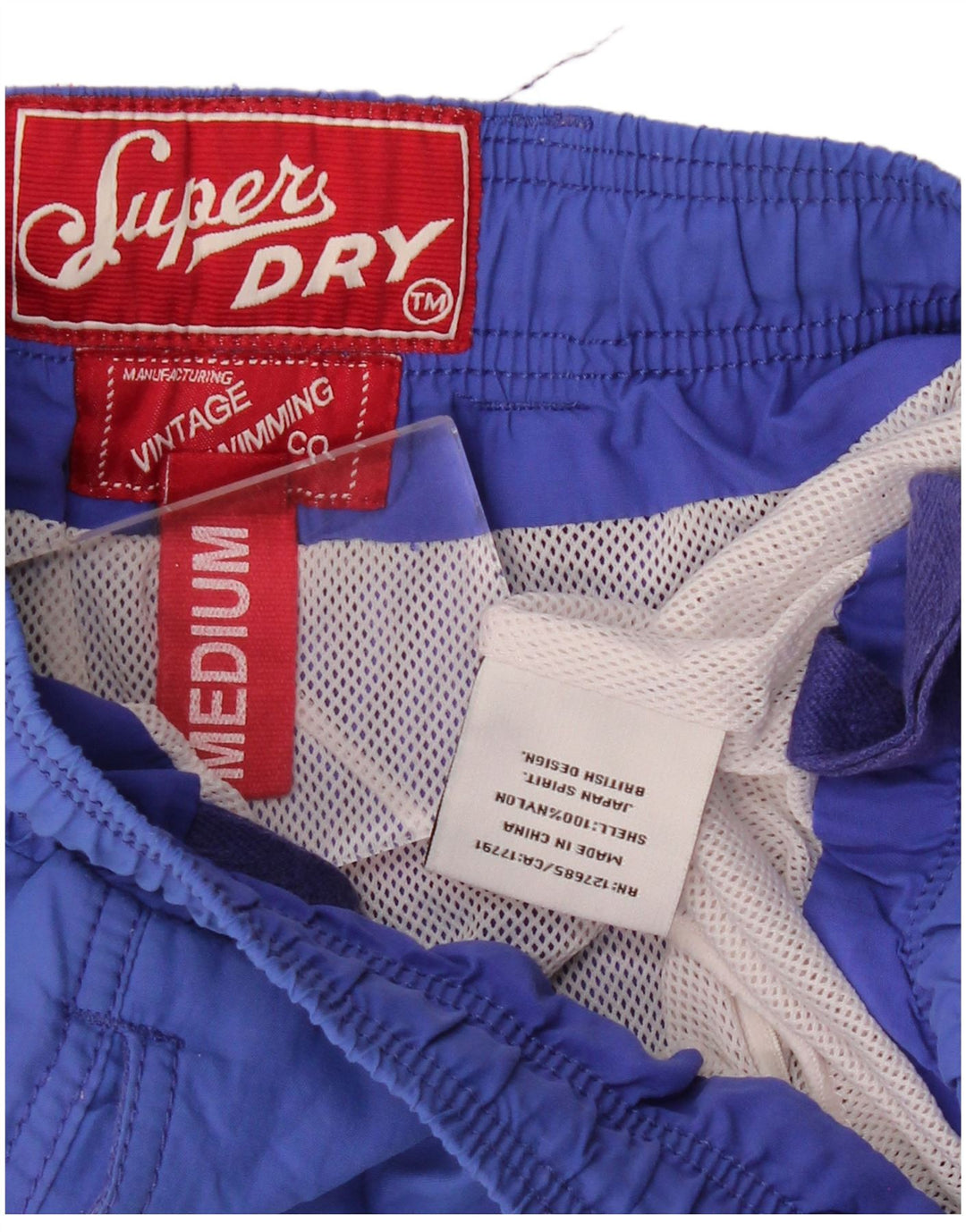 SUPERDRY Herren-Badeshorts aus mittelblauem Nylon