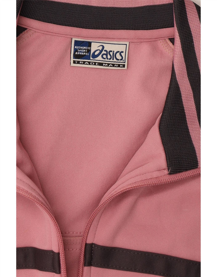 ASICS Womens Tracksuit Top Jacket UK 14 Medium Pink Colourblock Polyester Vintage Asics and Second-Hand Asics from Messina Hembry 