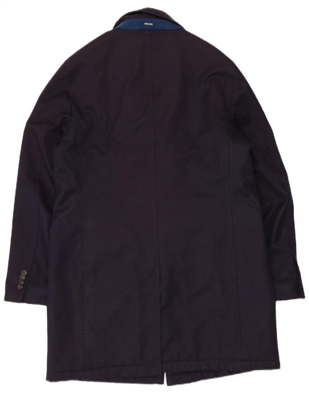 Boggi Herrenmantel IT 46 Small Marineblaue Wolle
