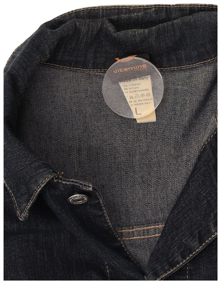 Vitamina Herren-Jeansjacke, UK 40, große marineblaue Baumwolle