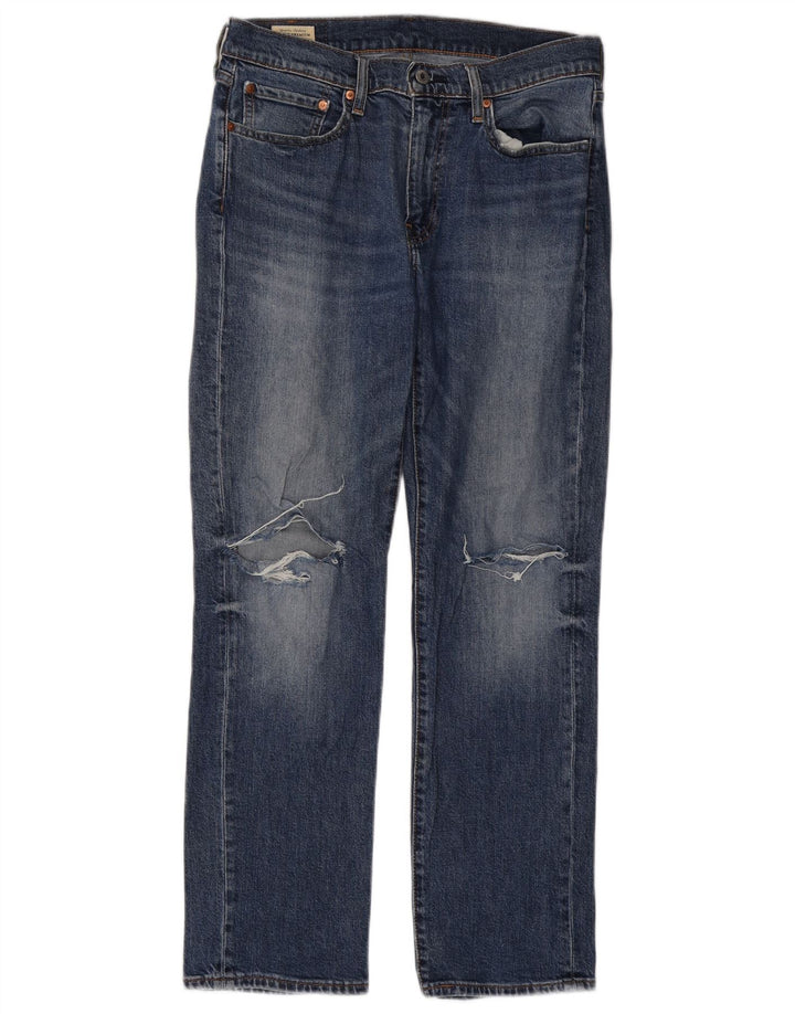 Levi's Herren 514 Distressed Straight Jeans W32 L30 Blaue Baumwolle