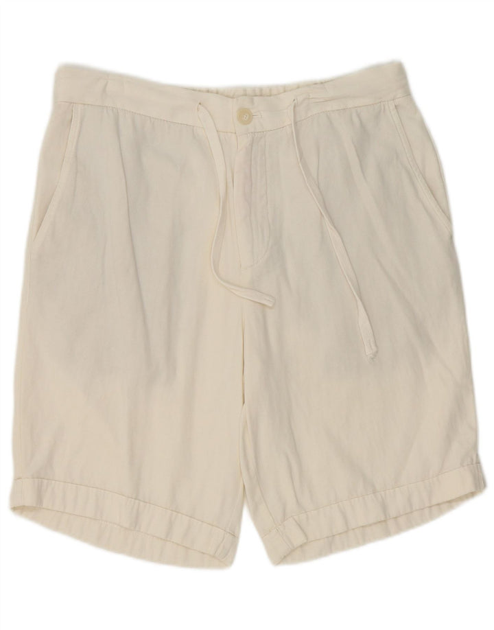 Zara Herren Chino-Shorts, Größe L, W32, weiße Baumwolle