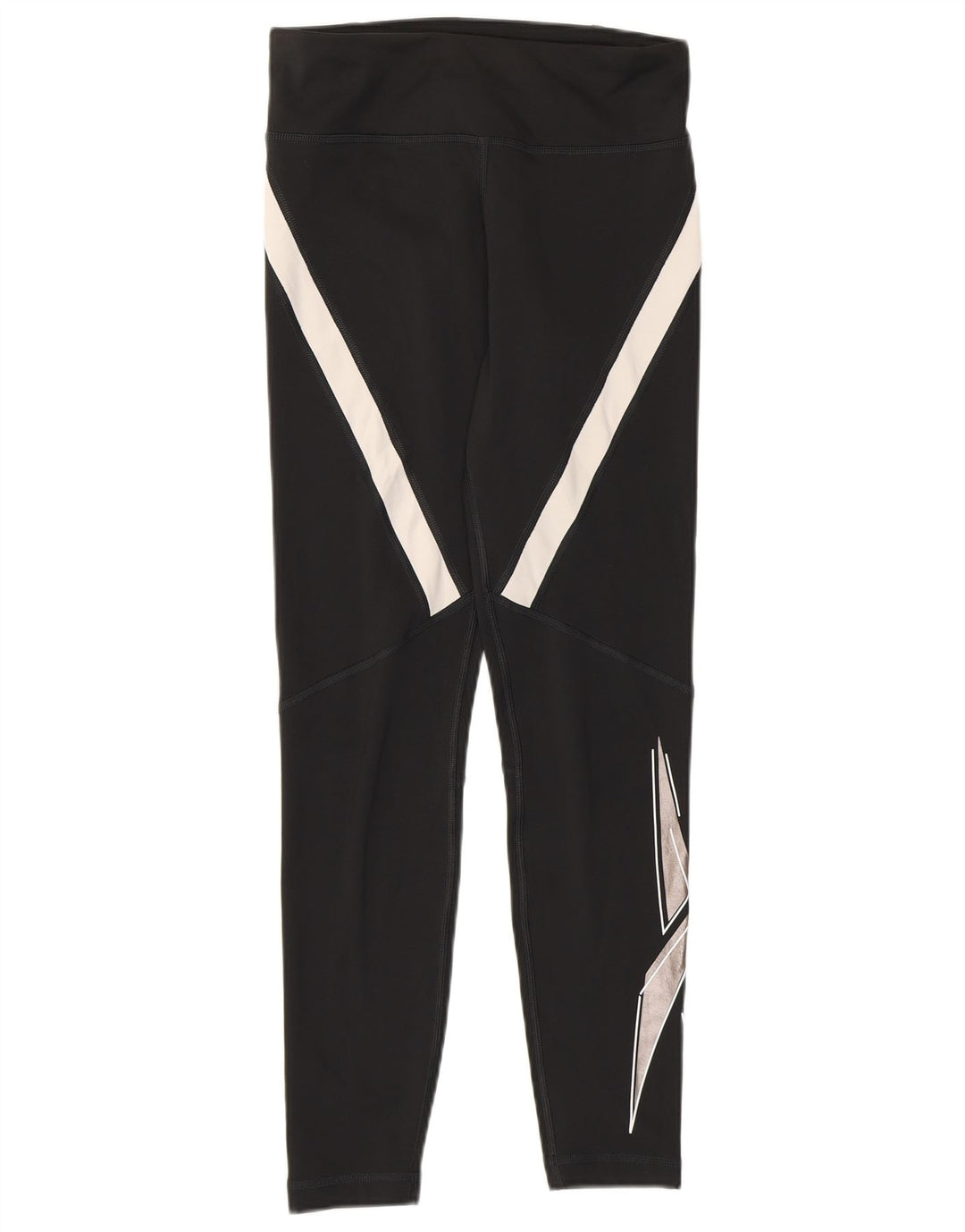 Reebok Damen Speed Wick Leggings UK 8/10 Small Schwarz Colourblock Polyester