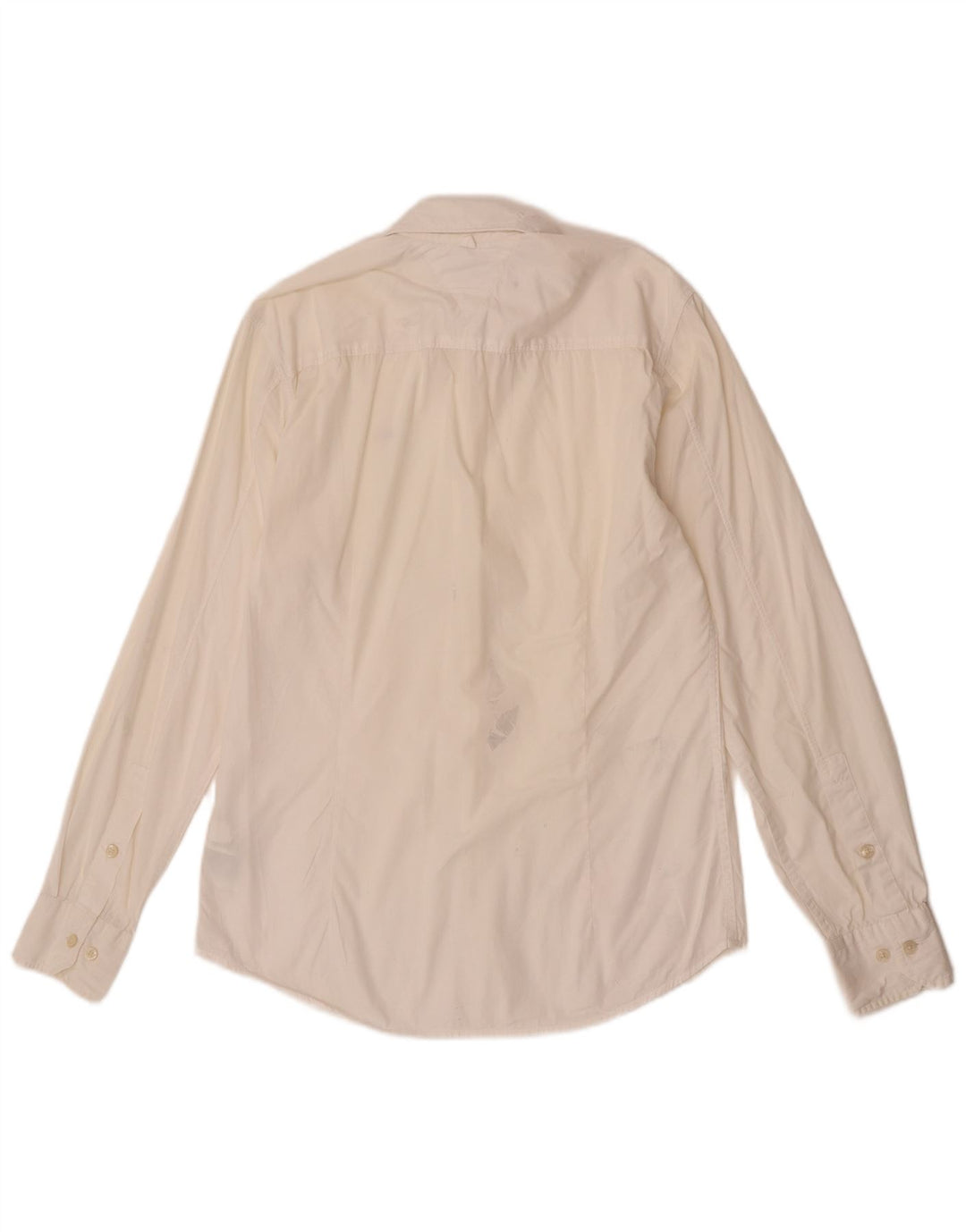 Tommy Hilfiger Herren-Slim-Fit-Hemd, Größe S, cremefarbene Baumwolle