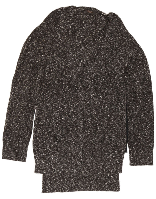 Diesel Womens Longline Oversized Cardigan Sweater UK 10 Small Grau meliert