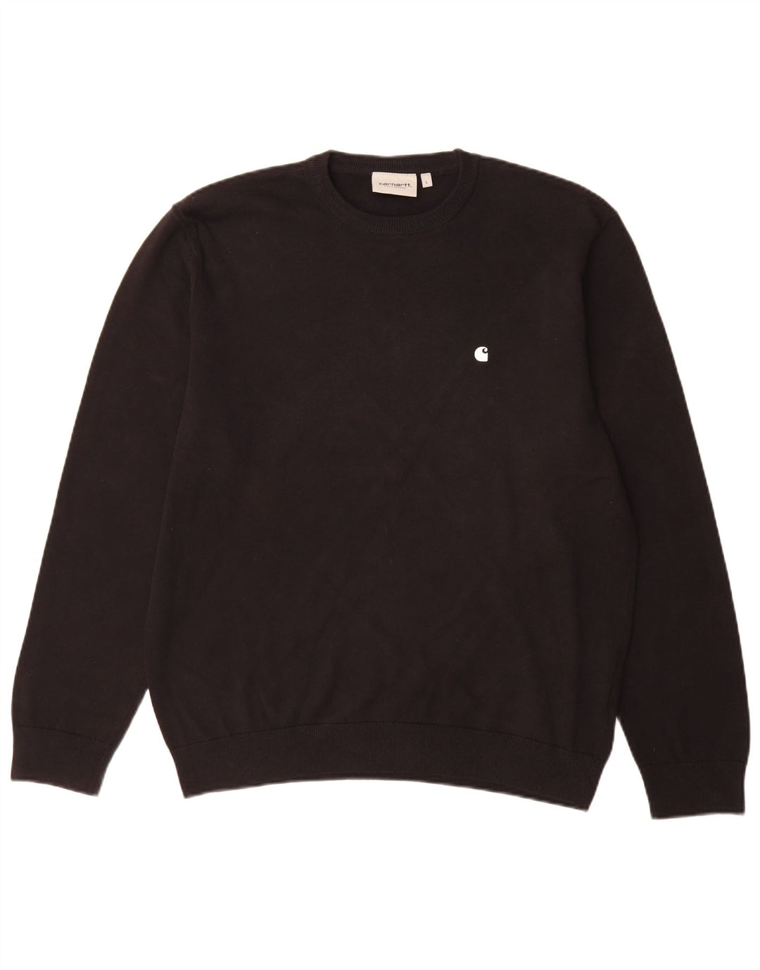 Carhartt Mens Crew Neck Jumper Sweater Large Black Cotton