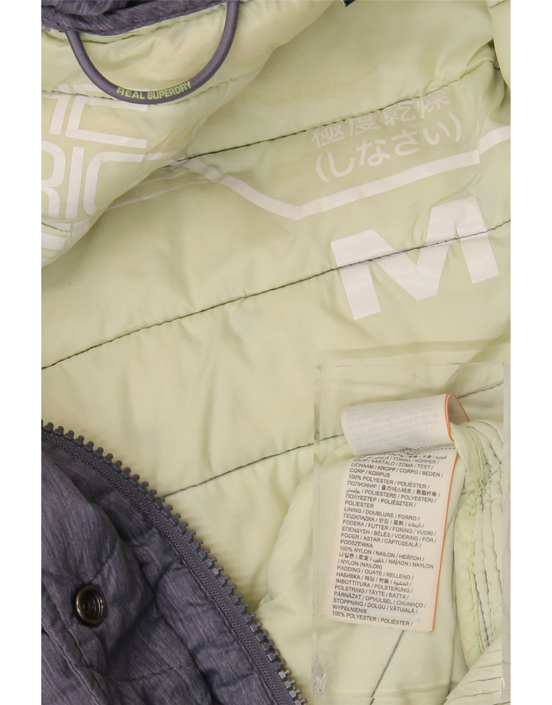 SUPERDRY Wattierte Damenjacke mit Kapuze UK 12 Medium Marineblau Polyester