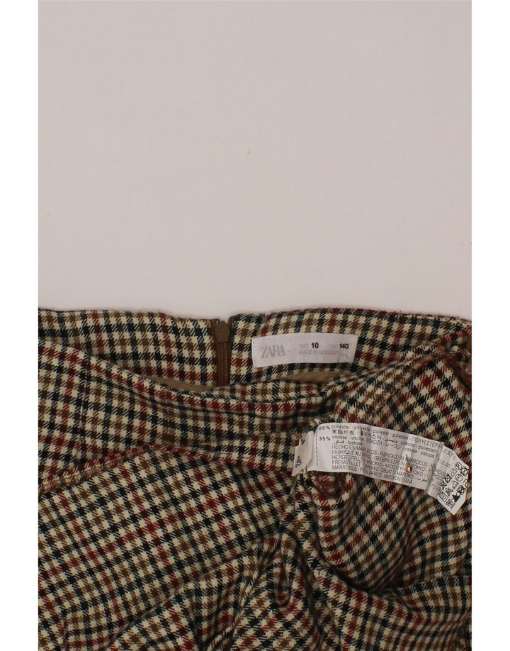 ZARA Mädchen-Skort, 9–10 Jahre, mehrfarbiges Hahnentritt-Polyester