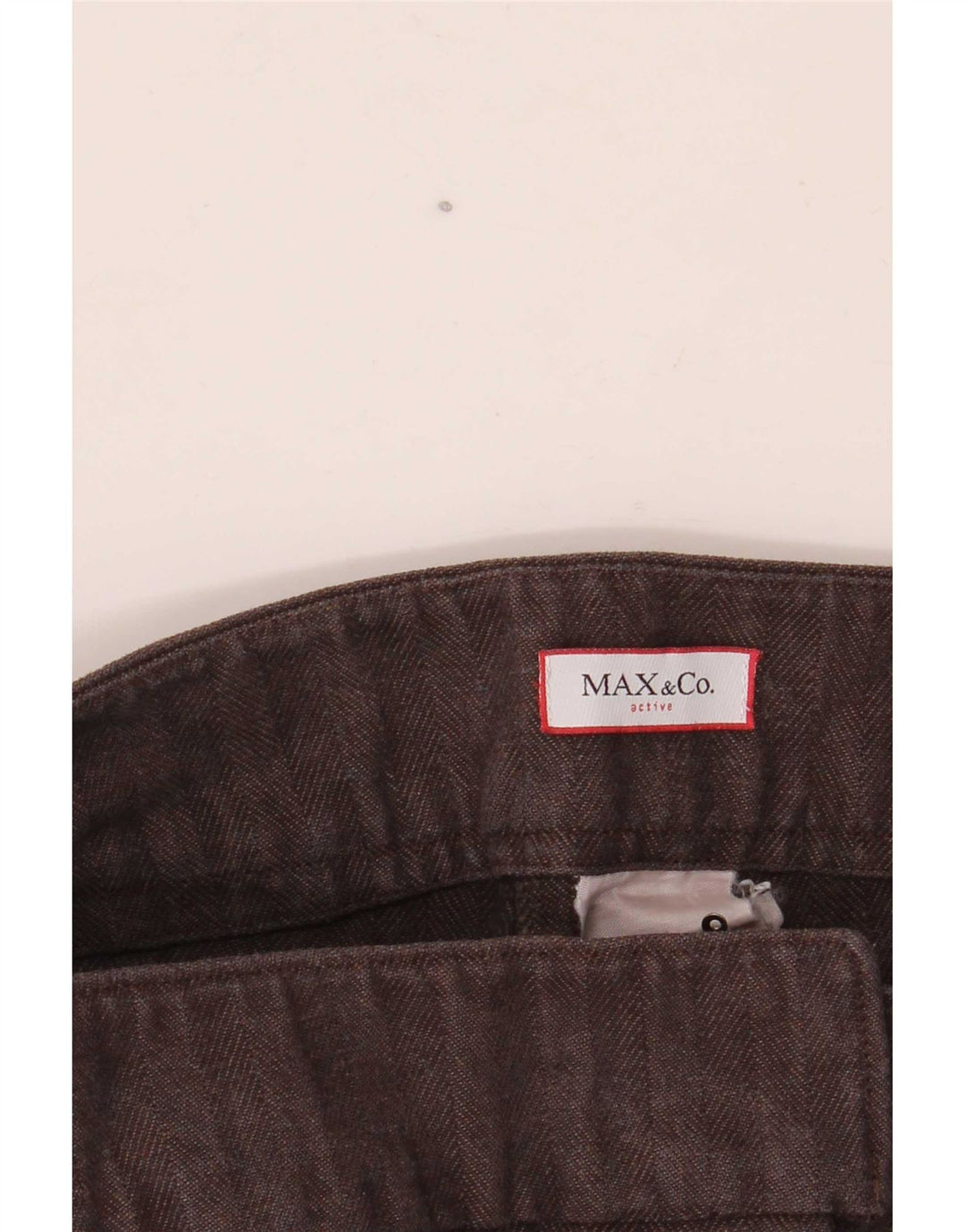 Max & Co. Slim-Anzughose für Damen, W30, L30, braun, Fischgrätenmuster