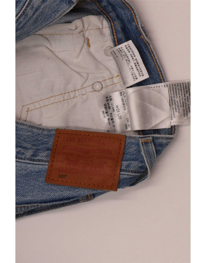 Levi's Damen 501 Straight Jeans W25 L30 Blaue Baumwolle