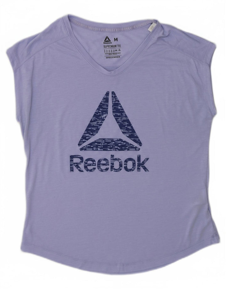 REEBOK Womens Graphic Vest Top UK 12/14 Medium Purple Polyester