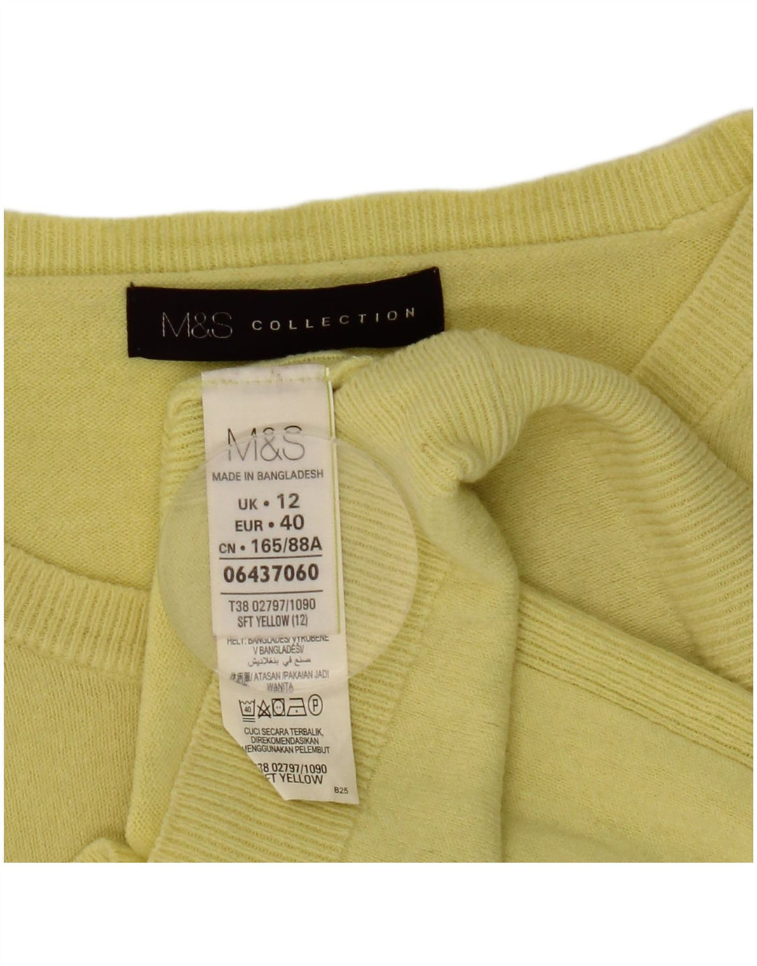 Marks & Spencer Damen-Pullover mit Rundhalsausschnitt, Gr. 12, Mittelgelb