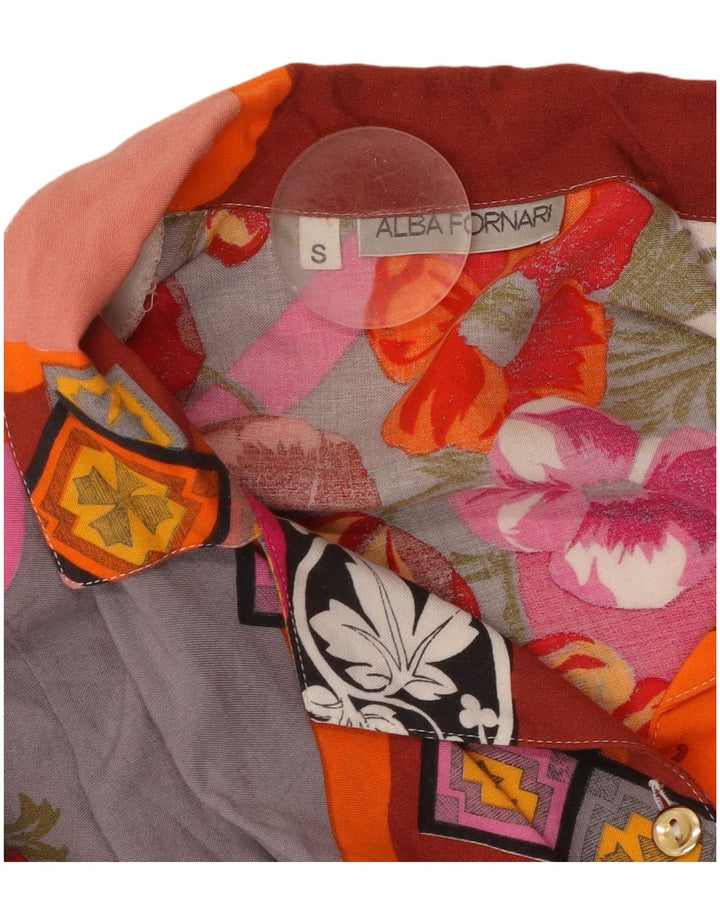 ALBA FORNARI Damen Übergroßes Hemd UK 10 Kleines mehrfarbiges Patchwork