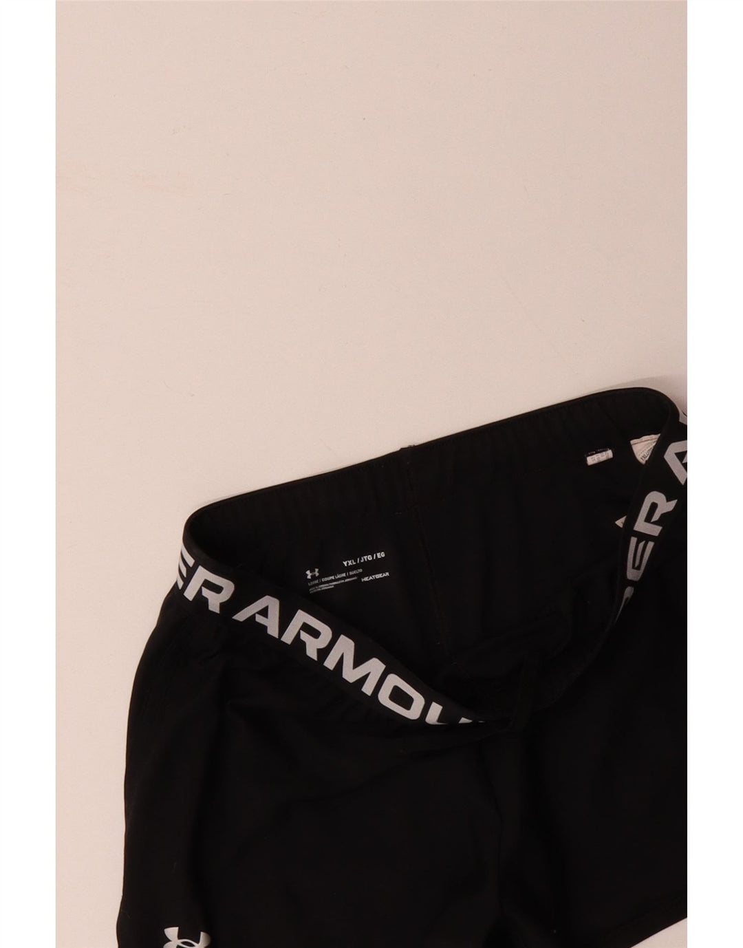 UNDER ARMOUR Grafik-Sportshorts für Mädchen, 13–14 Jahre, XL, schwarzes Polyester