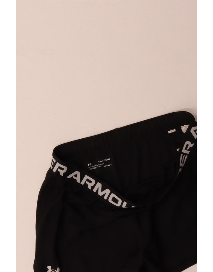 UNDER ARMOUR Grafik-Sportshorts für Mädchen, 13–14 Jahre, XL, schwarzes Polyester