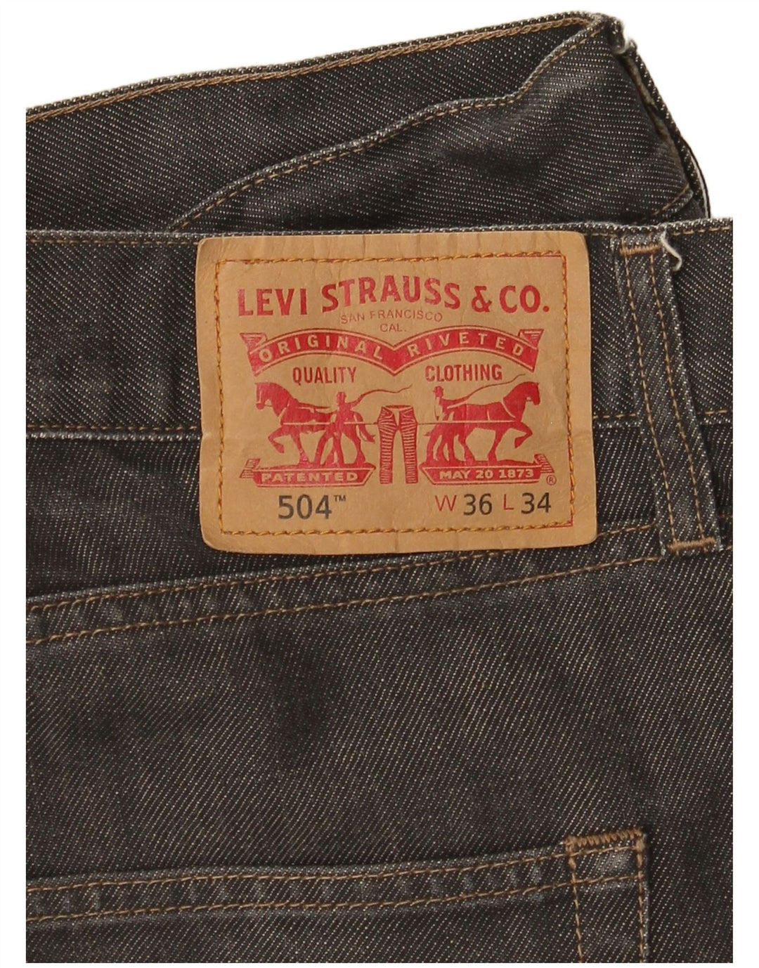 Levi's Herren 504 Straight Jeans W36 L34 Grau