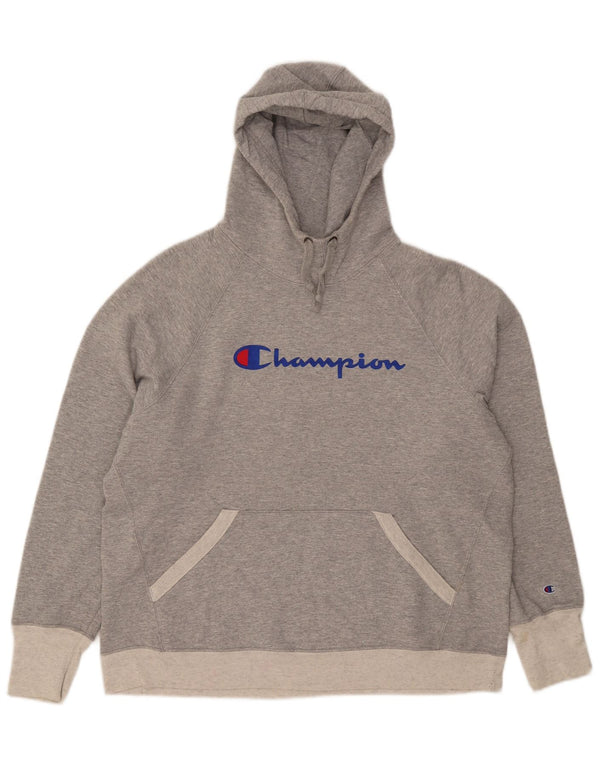 Champion Womens Graphic Hoodie Pullover UK 18 XL Graues Colourblock-Polyester
