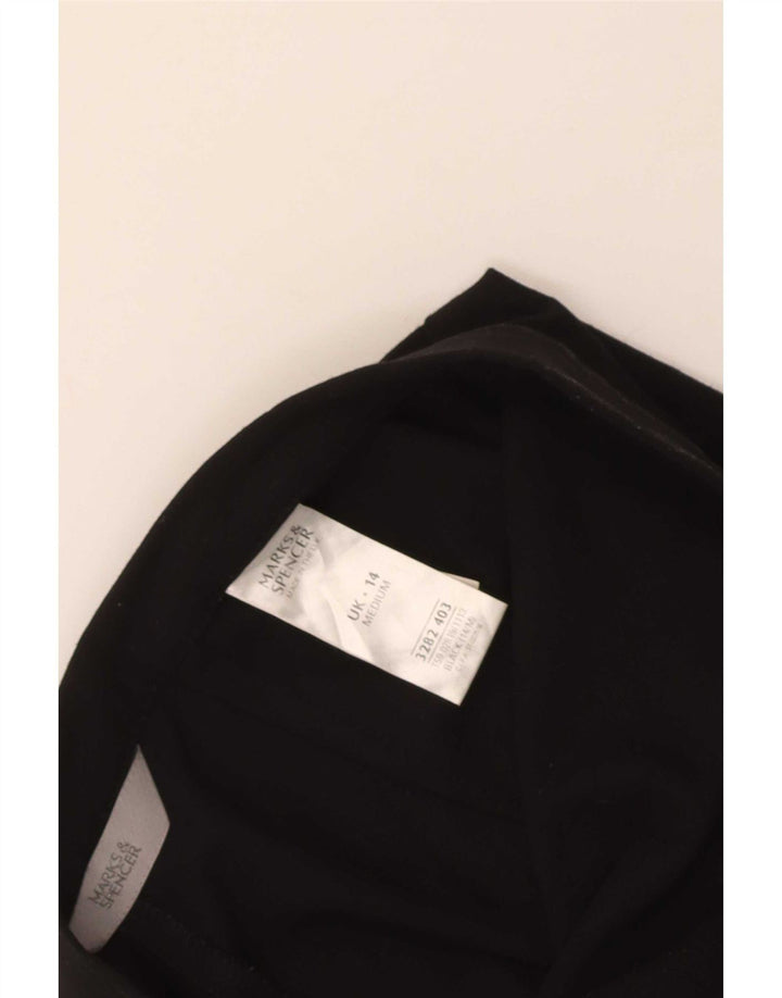 Marks & Spencer Damen gerade Anzughose UK 14 Medium W30 L29 Schwarz