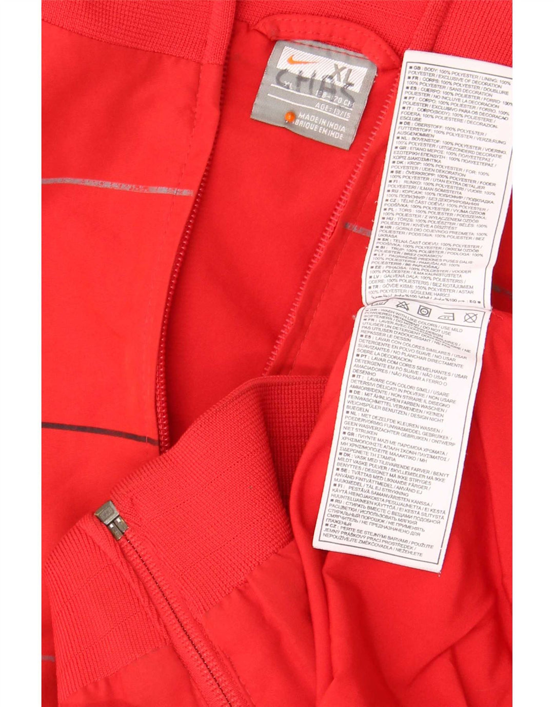 Nike Jungen Grafik-Trainingsanzug-Top-Jacke, 13–14 Jahre, XL, rot gestreift, Polyester