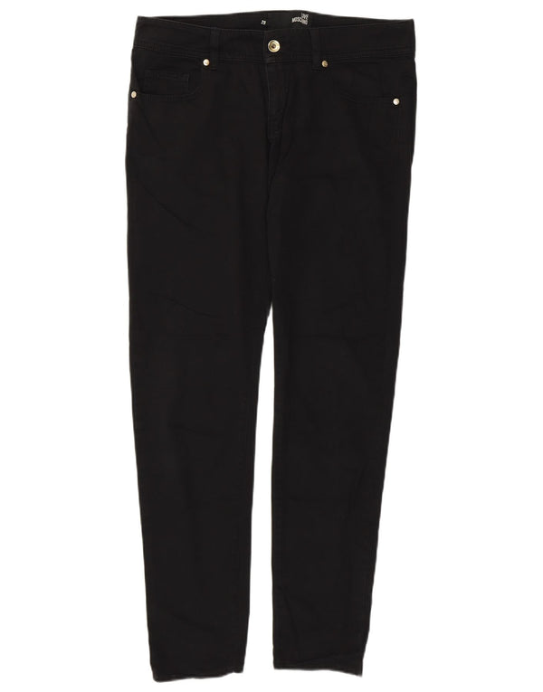 Schmale Freizeithose für Damen von Moschino, W29, L29, schwarze Baumwolle