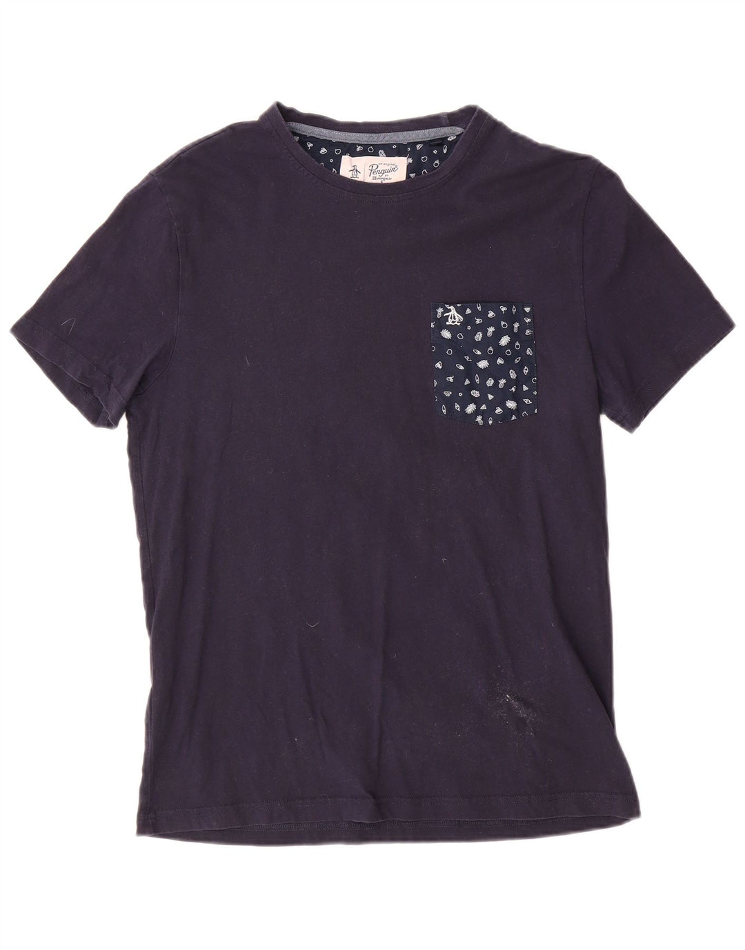 Pinguin-Herren-T-Shirt-Oberteil aus Baumwolle in mittlerem Marineblau
