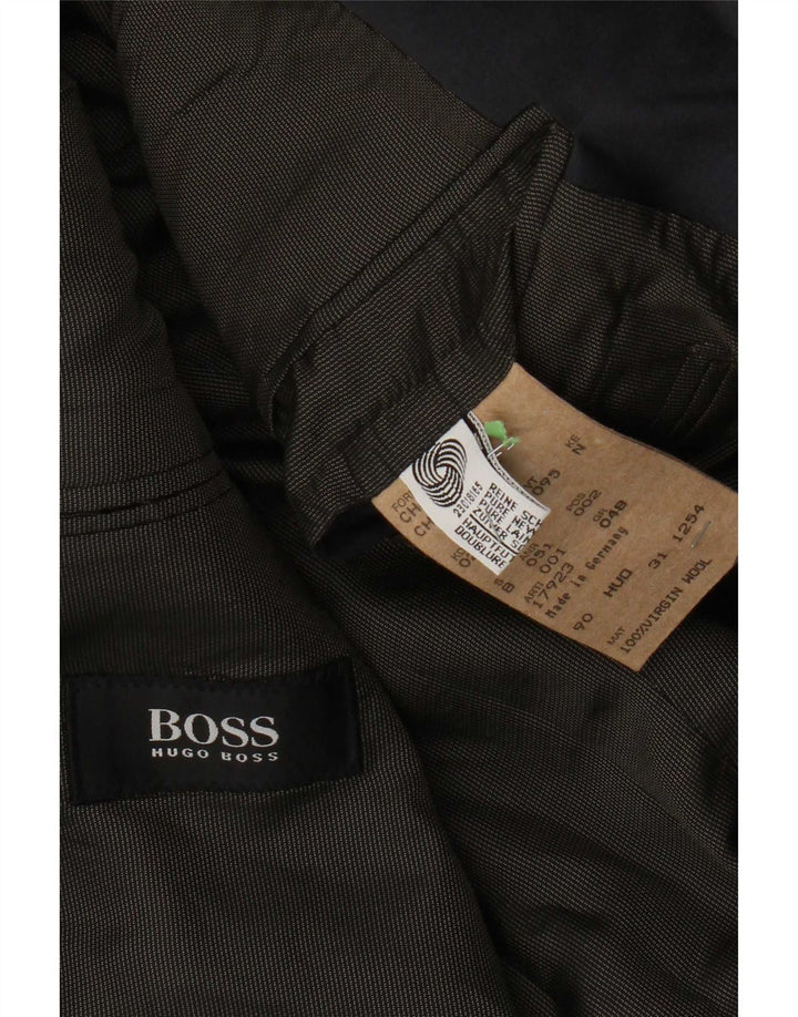 Hugo Boss Herren-Blazer mit 3 Knöpfen, EU 48, mittelmarineblaue Schurwolle