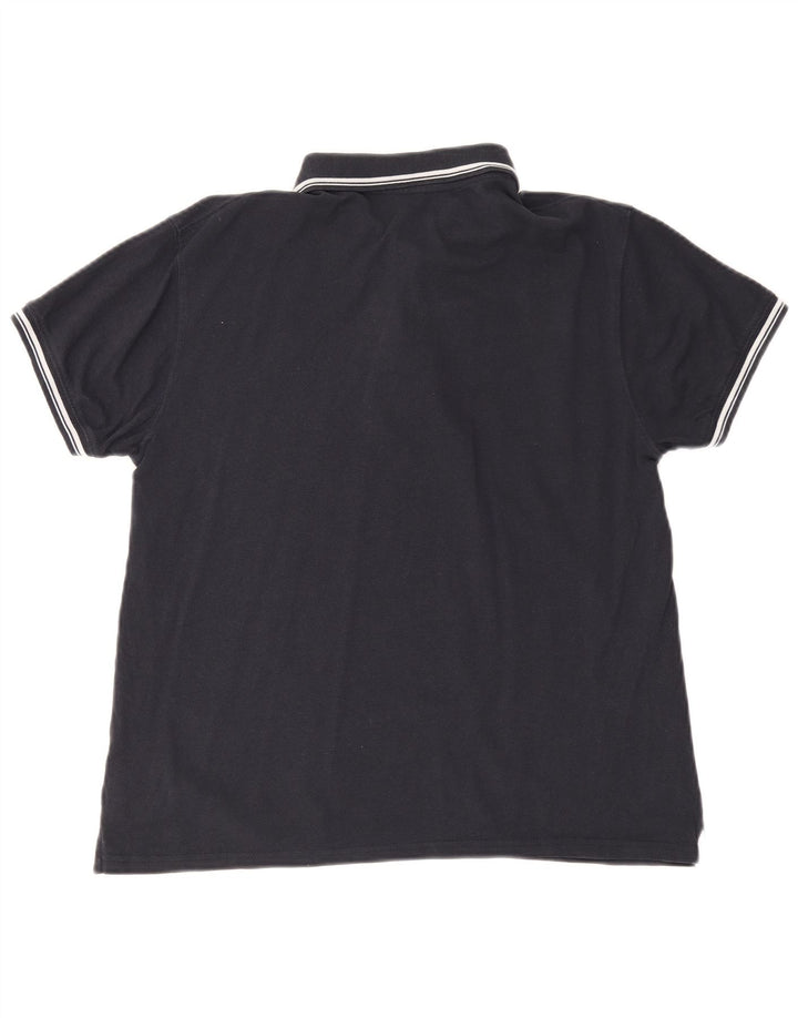 Sergio Tacchini Herren-Poloshirt, mittelmarineblaue Baumwolle