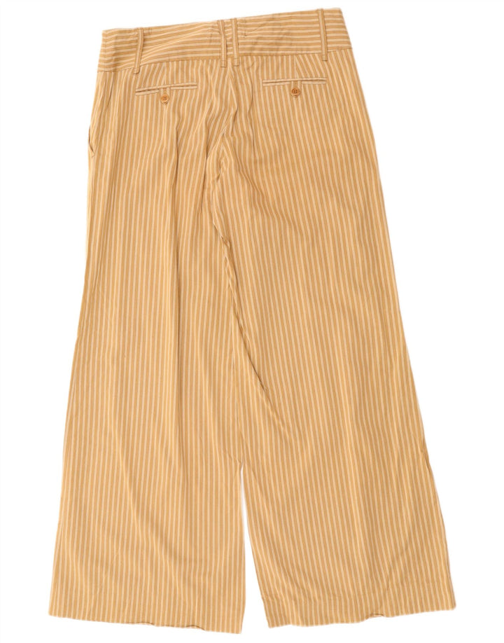 MAX MARA Damen-Freizeithose mit weitem Bein, US 10, Größe L, W34, L32, braun gestreift