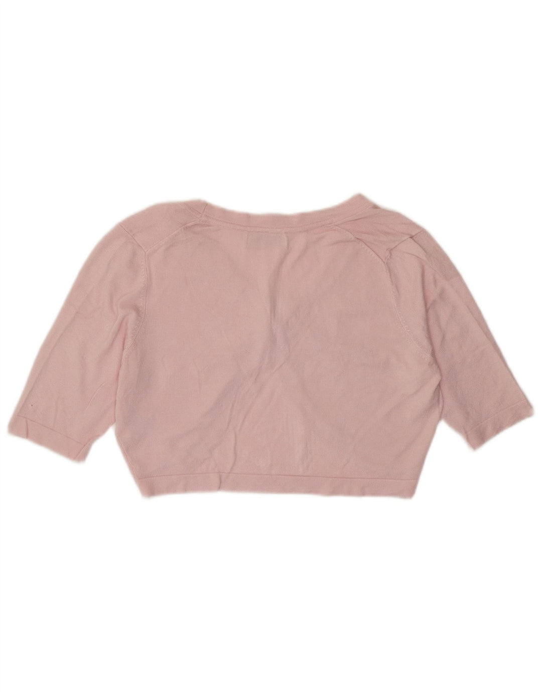Marks & Spencer Damen Crop Short Sleeve Cardigan Sweater UK 14 Mittelrosa