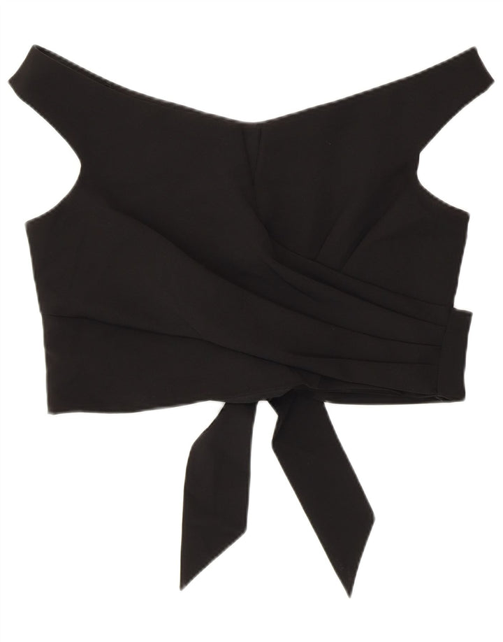 Coast Damen Crop Off Shoulder Top UK 16 Large Schwarz Polyester