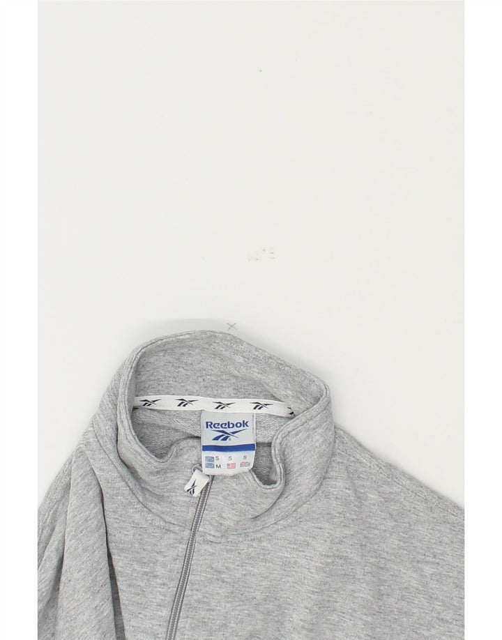 REEBOK Mens Zip Neck Sweatshirt Jumper Small Grey Cotton Vintage Reebok and Second-Hand Reebok from Messina Hembry 