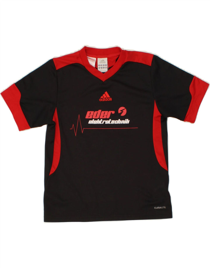 ADIDAS Boys Graphic T-Shirt Top 5-6 Years 2XS Black Polyester Vintage Adidas and Second-Hand Adidas from Messina Hembry 