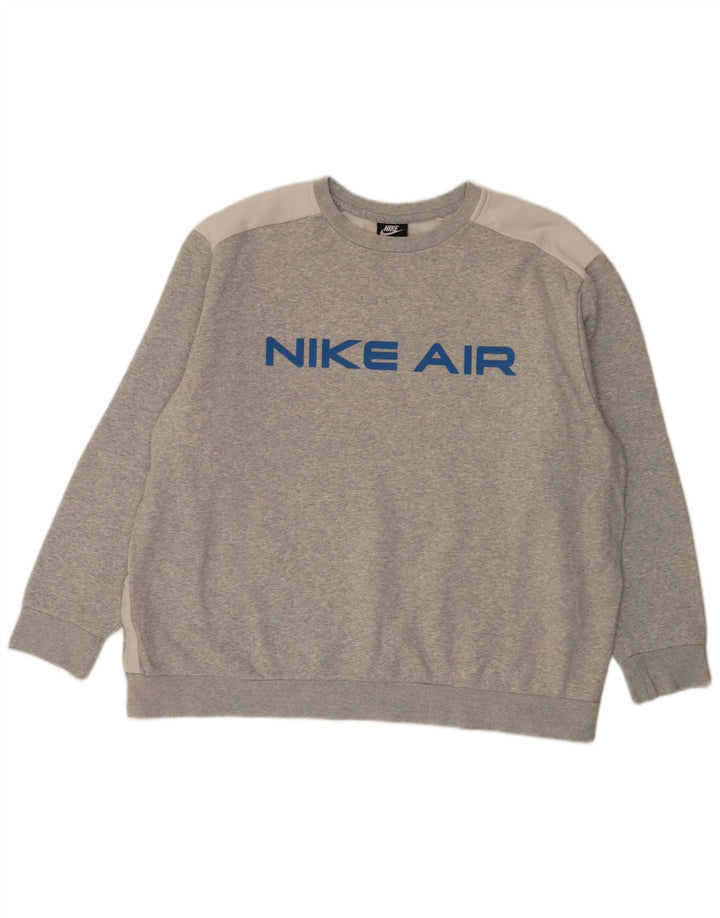 NIKE Herren Sweatshirt Pullover 2XL Grau Colourblock Baumwolle