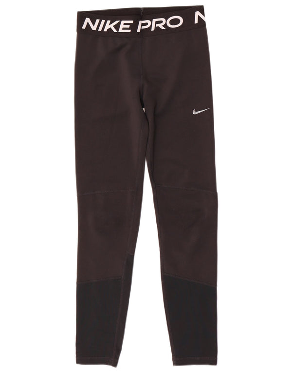 Nike Dri Fit Grafik-Leggings für Mädchen, 12–13 Jahre, Größe L, Schwarz, Farbblock