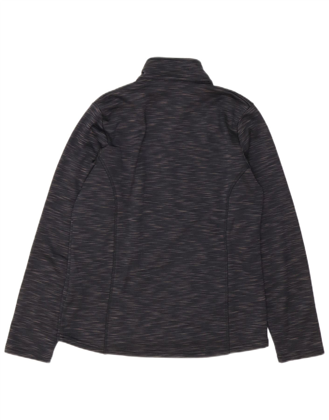 Brugi Herren-Sweatshirt mit Reißverschluss am Hals, klein, schwarz gesprenkeltes Polyester