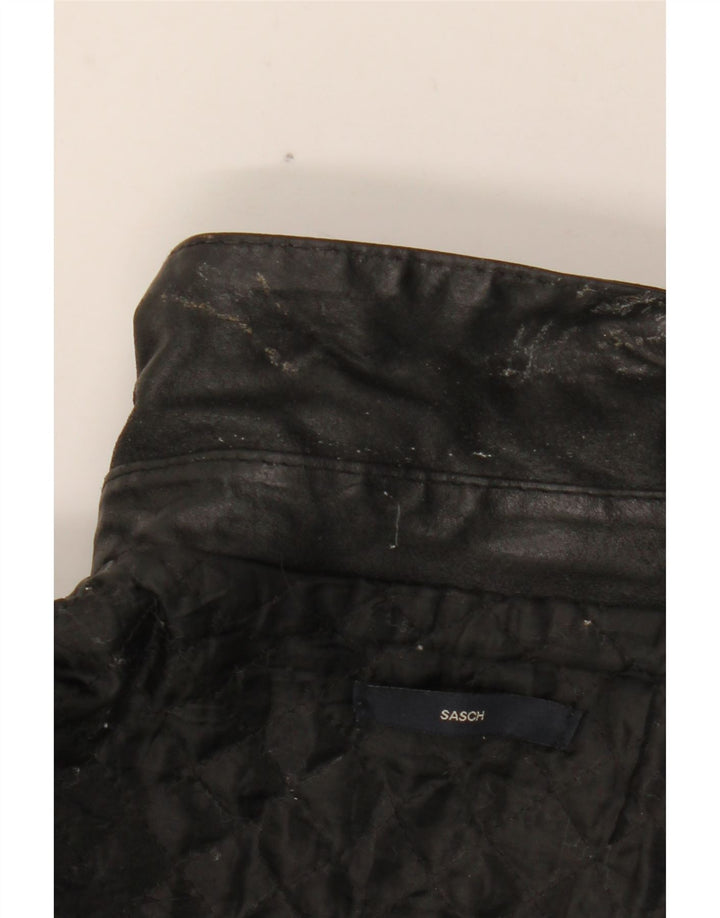 Sasch Herren Lederjacke UK 40 Großes schwarzes Leder