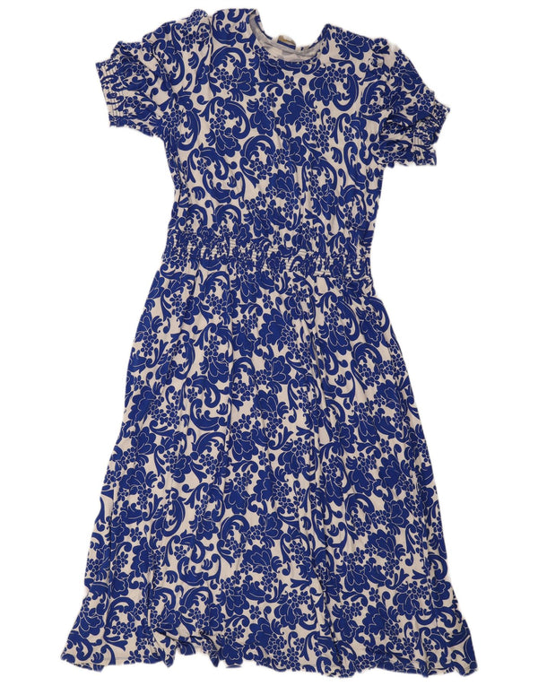 Boden Damen-Stufenkleid UK 18 XL Blaue Paisley-Viskose