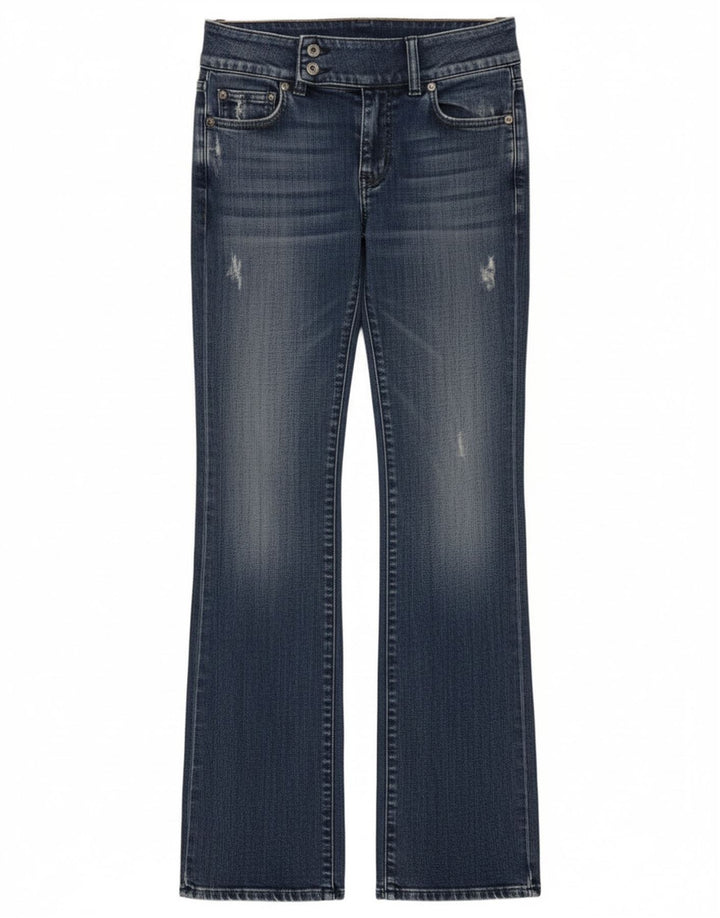 Diesel Damen Bootcut-Jeans im Used-Look mit niedriger Taille, W25, L33, blaue Baumwolle