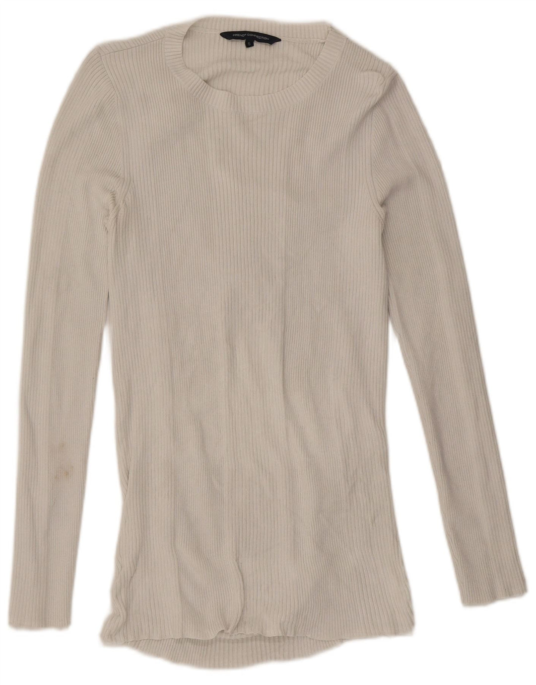 French Connection Damen Top Langarm UK 10 Small Weiß