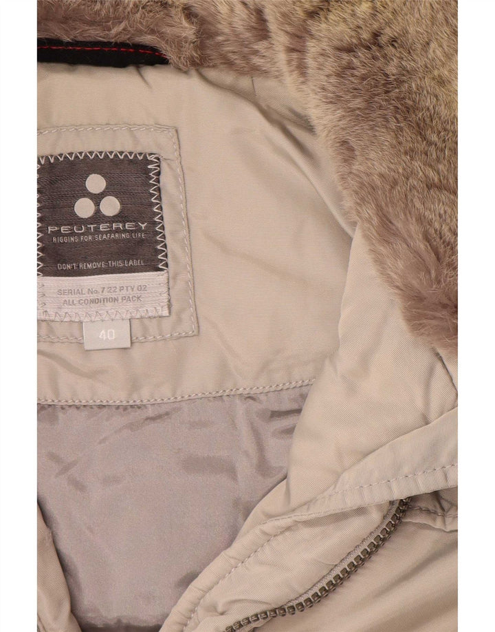 PEUTEREY Wattierte Damenjacke mit Kapuze IT 40 Small Grau Polyamid