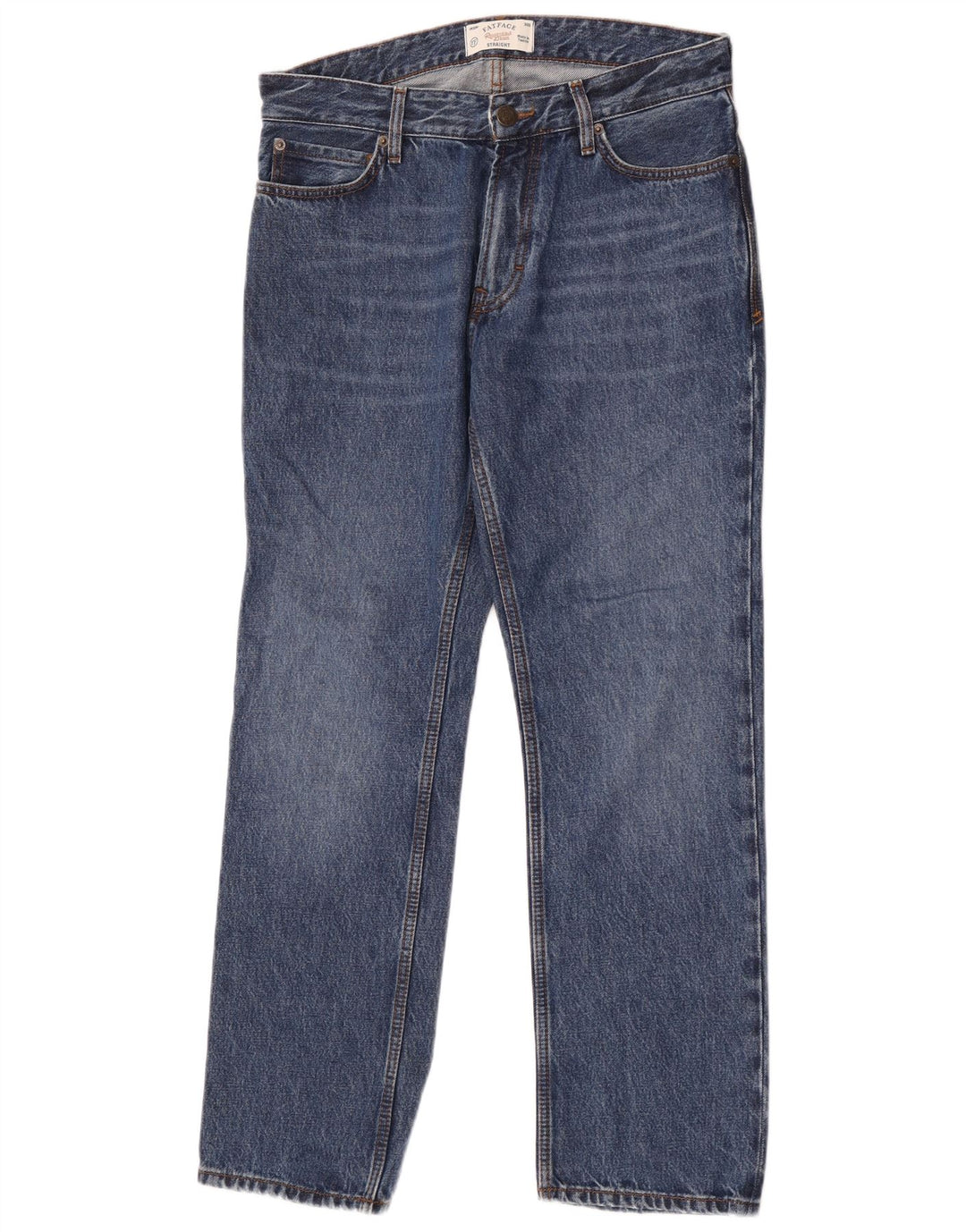 Fat Face Herren Straight Jeans W30 L30 Blaue Baumwolle