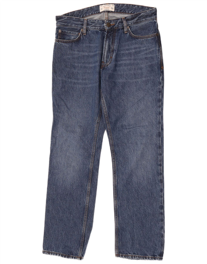 Fat Face Herren Straight Jeans W30 L30 Blaue Baumwolle
