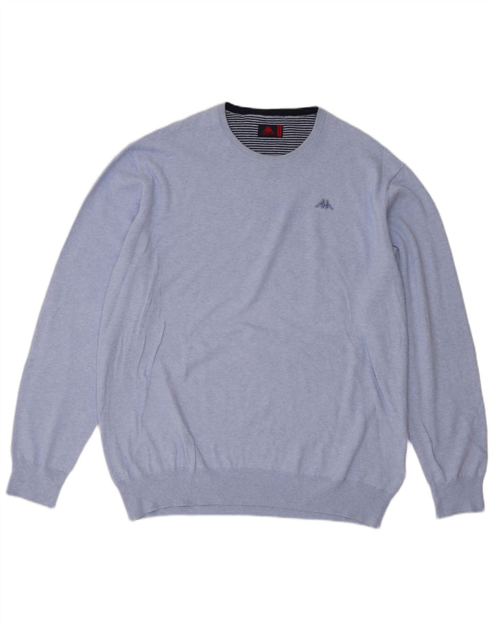 Kappa Herren-Pullover mit Rundhalsausschnitt, 2XL, blaue Baumwolle
