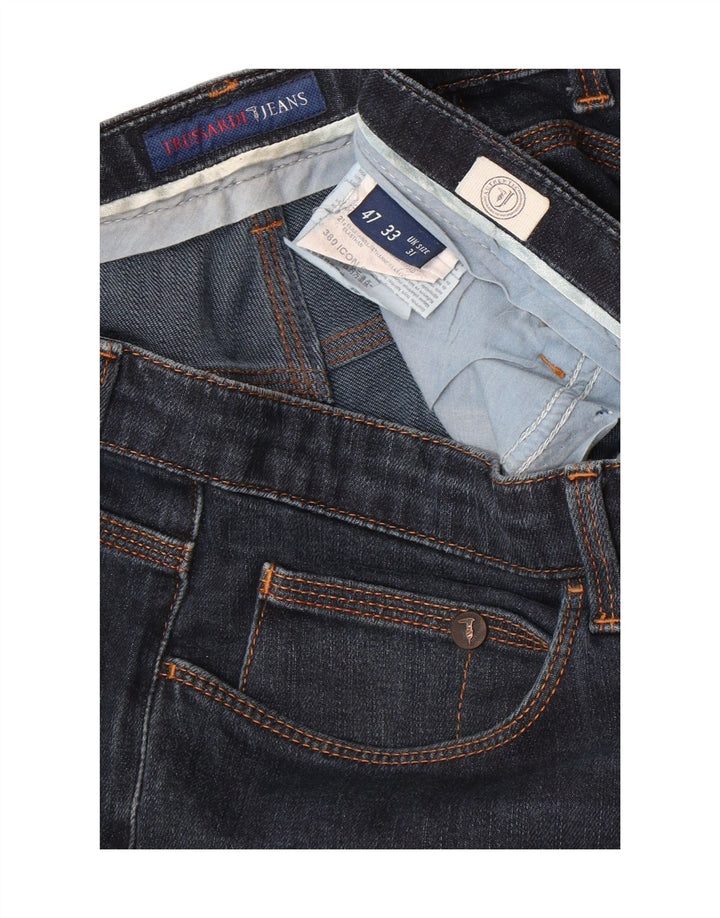 TRUSSARDI Womens Straight Jeans W31 L34 Navy Blue Cotton Vintage Trussardi and Second-Hand Trussardi from Messina Hembry 