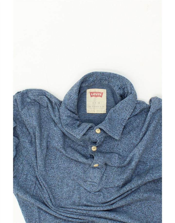 LEVI'S Mens Polo Shirt Small Blue Flecked Cotton Vintage Levi's and Second-Hand Levi's from Messina Hembry 