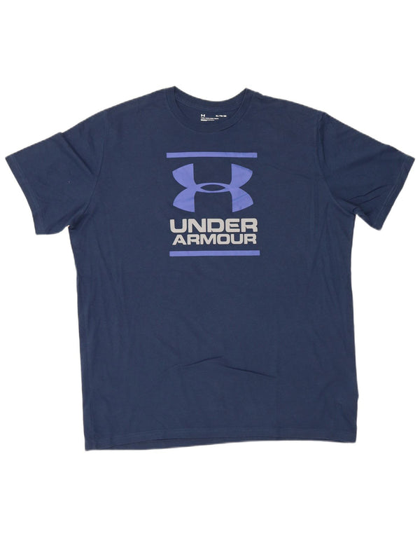 Under Armour Herren-Grafik-T-Shirt-Oberteil XL aus marineblauer Baumwolle