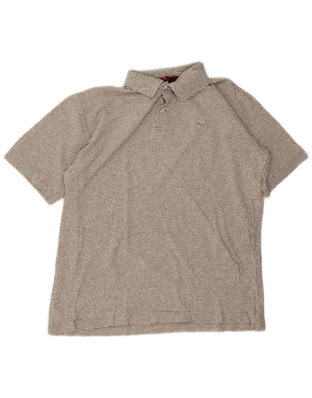 Kappa Herren-Poloshirt, groß, grau gefleckte Baumwolle