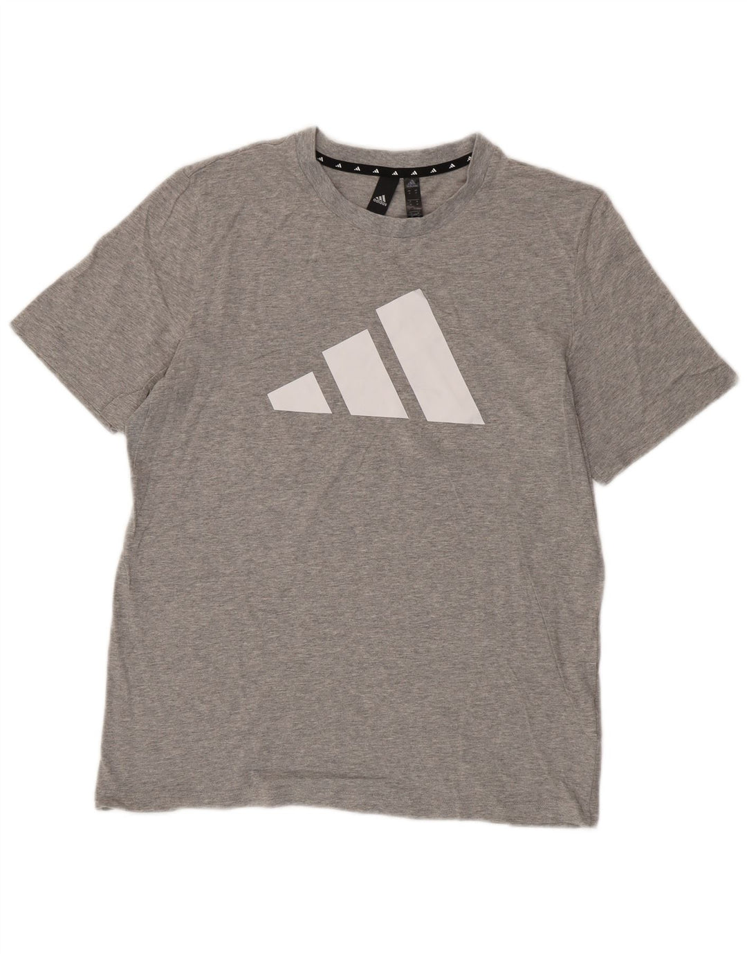 Adidas Herren Grafik-T-Shirt aus mittelgrauer Baumwolle