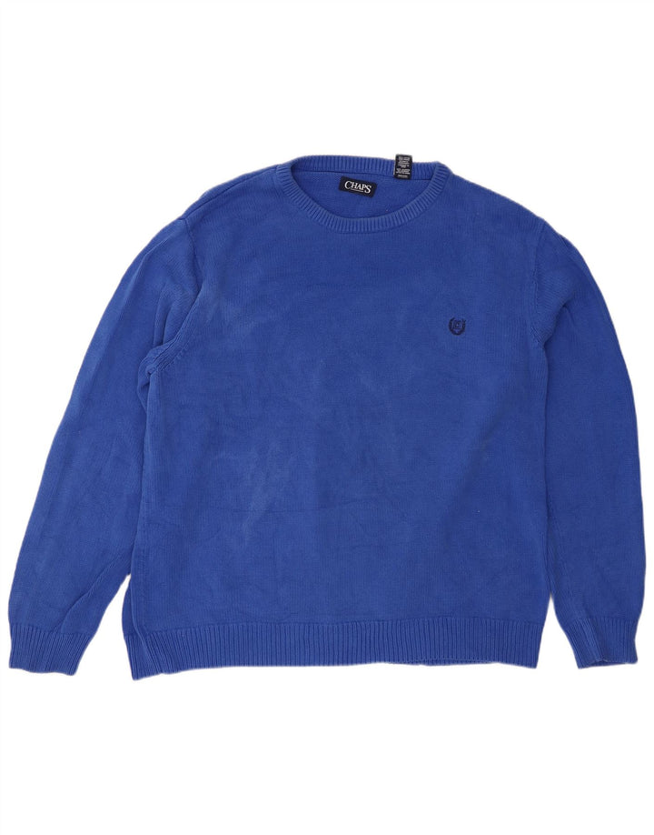 Chaps Herren-Pullover mit U-Boot-Ausschnitt, 2XL, blaue Baumwolle