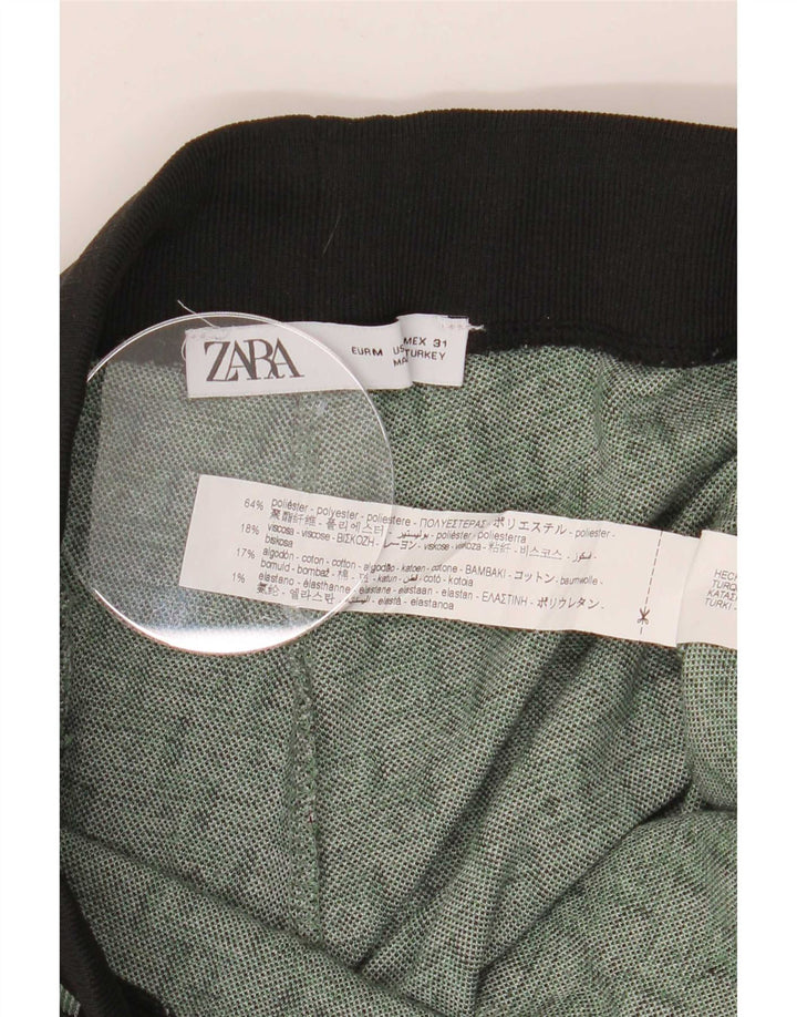 Zara Herren-Trainingshose, Jogginghose, mittelgrün, geometrisch, Polyester